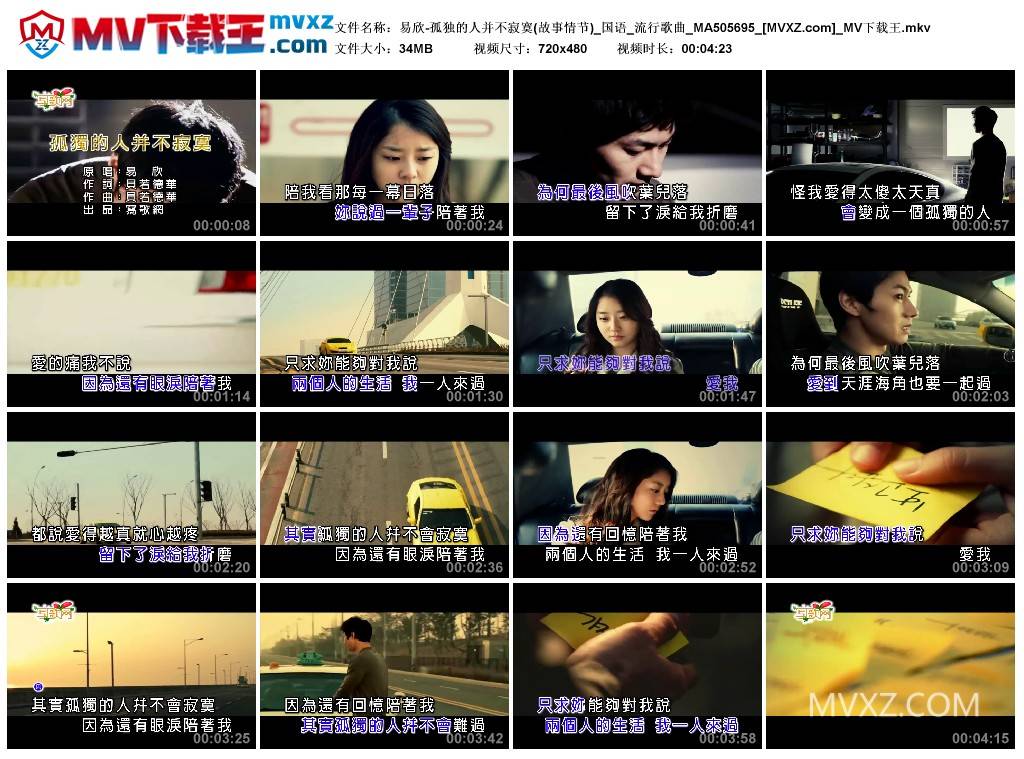 易欣-孤独的人并不寂寞(故事情节)_国语_流行歌曲_MA505695